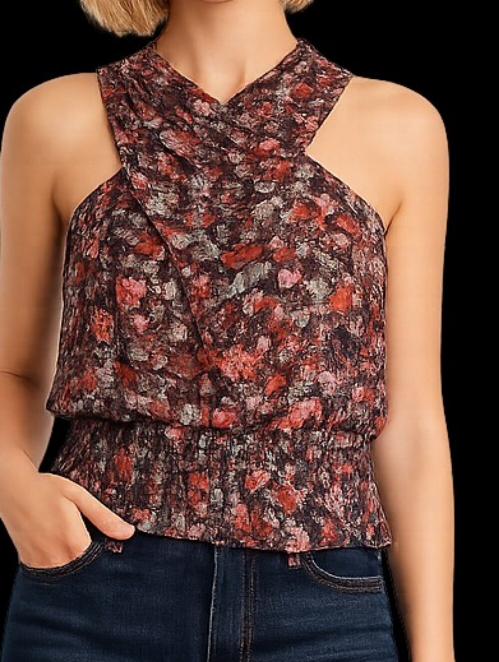 Ramy Brook Floral Printed Loreza Top XS Black Combo